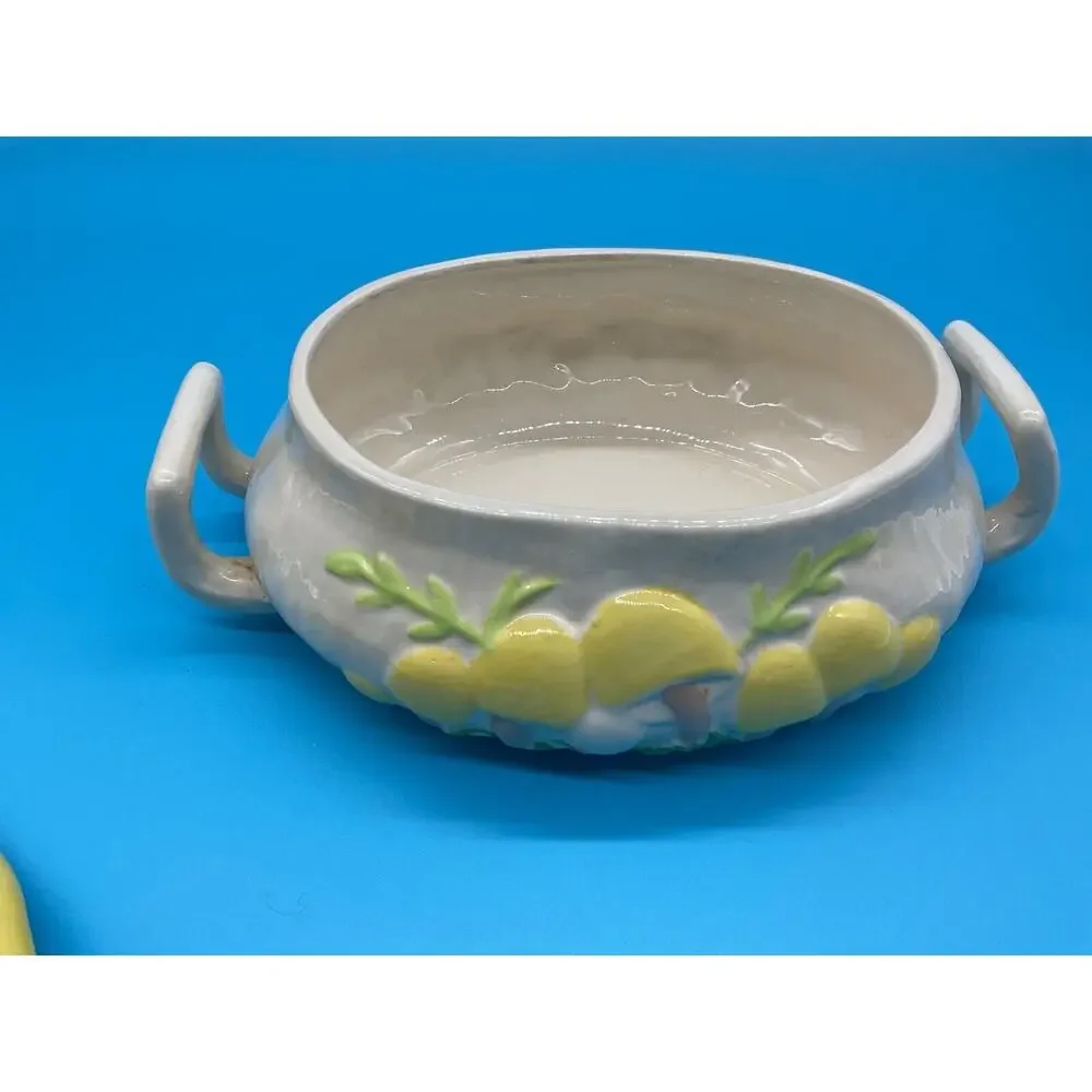 Arnels Mid-Century Yellow Ceramic Soup Tureen Floral Design‎ with Lid 9